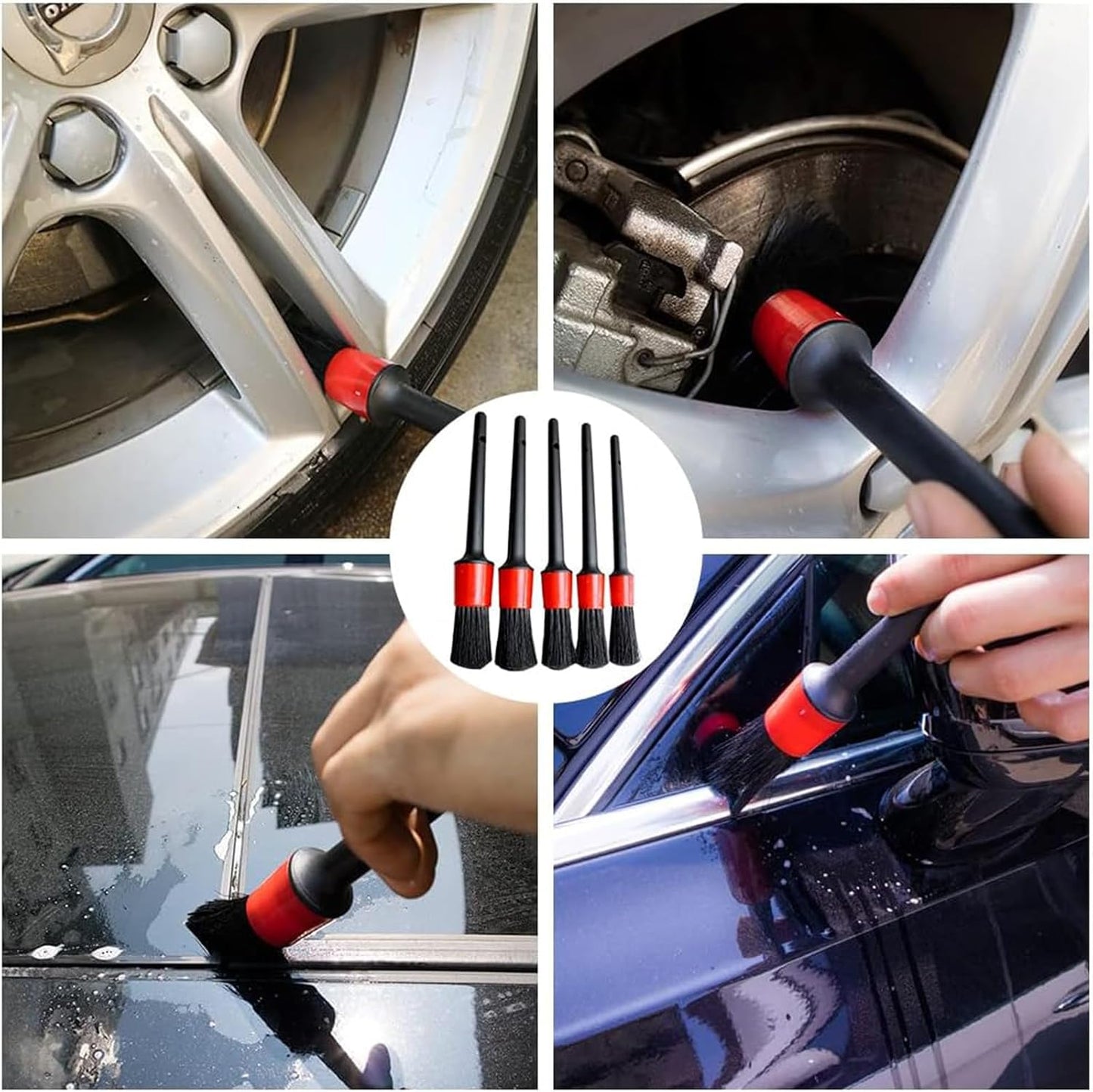 Car Detailing Brush Set, 5 Pieces Car Cleaning Brush Set, Car Cleaning Brushes, Ultra Soft, Cleaning Brush Car for Vehicle Care, Cleaning Vehicle Upholstery