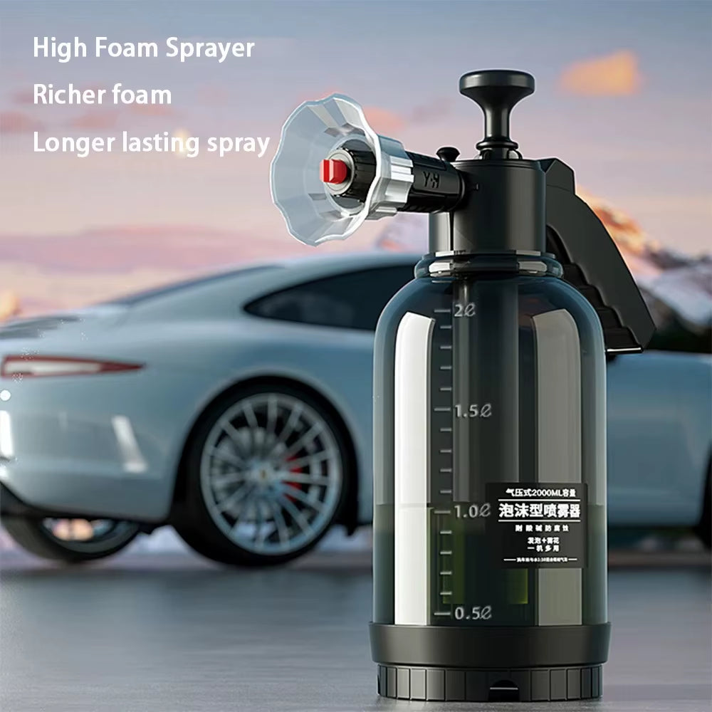 2L Portable Car Wash Foam Pump Sprayer Manual Pneumatic Foam Spray Bottle Thickened 99% High Pressure Explosion-Proof Super Foam