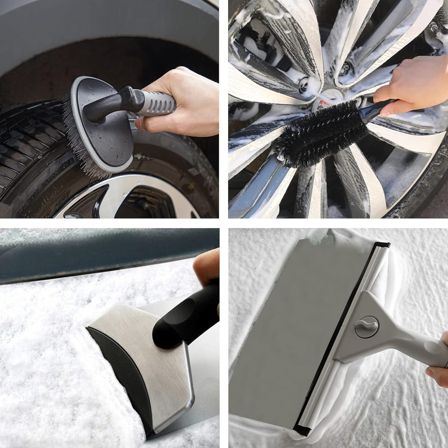 30Pcs Car Wash Cleaning Kit - Car Care Wash Tools Set Car Detailing Set with Collapsible Bucket Snow Shovel