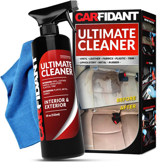 Ultimate Cleaner - Car Interior Cleaner - Quick Detailer Safely Cleans on Plastic, Vinyl, Leather, Fabric, Upholstery and More - save on All Surfaces - 18Oz Kit