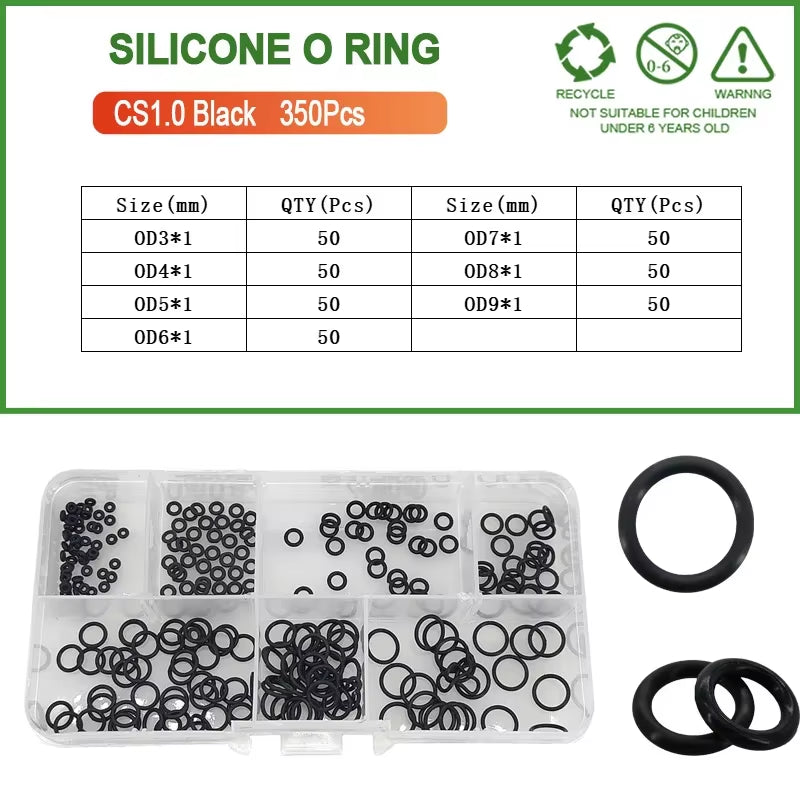 Silicone Seal Rings Set Pressure Washer Spacer Rubber O-Ring Plumbing Gasket Oil Resistant Nbr O Ring High Temperature Oring Kit