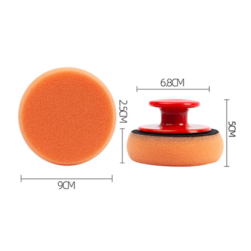 Car Waxing Handle Polishing Tool Car Wash Sponge Car Beauty Care Products Waxing Sponge Suit Car Cleaning Accessories for Car