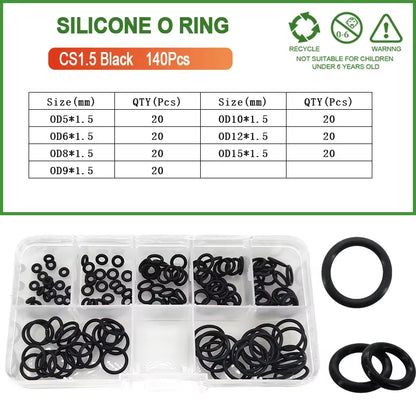 Silicone Seal Rings Set Pressure Washer Spacer Rubber O-Ring Plumbing Gasket Oil Resistant Nbr O Ring High Temperature Oring Kit