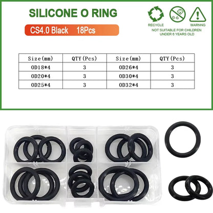 Silicone Seal Rings Set Pressure Washer Spacer Rubber O-Ring Plumbing Gasket Oil Resistant Nbr O Ring High Temperature Oring Kit