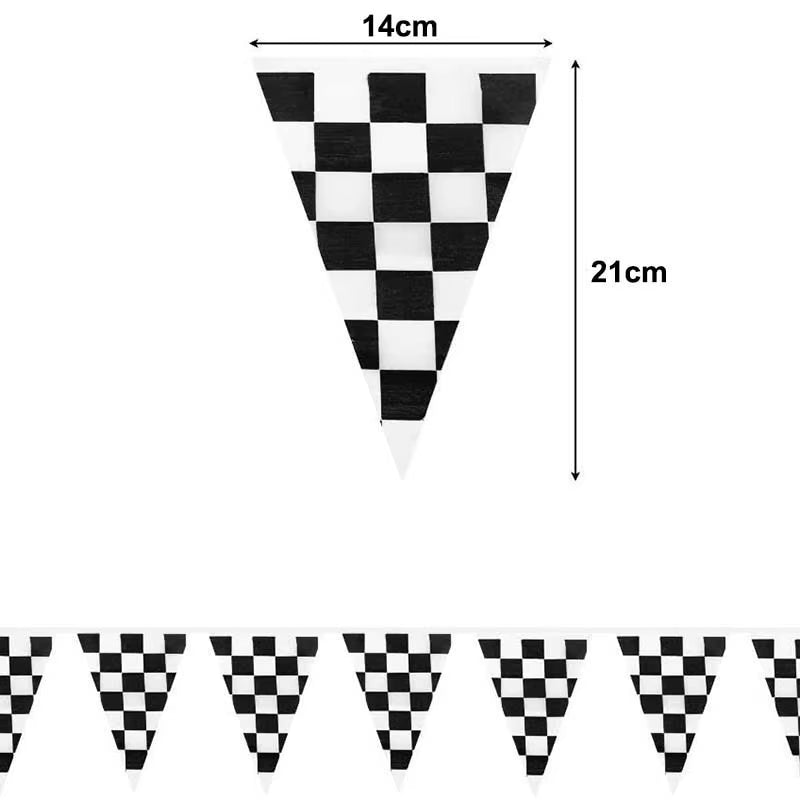 1Set 137X274Cm Black White Tablecloths Racing Car Motorcycle Theme Party Dispossible Plastic Tablecover Birthday Party Supplies