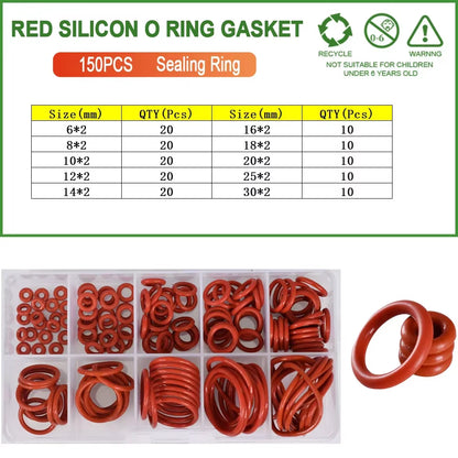 Silicone Seal Rings Set Pressure Washer Spacer Rubber O-Ring Plumbing Gasket Oil Resistant Nbr O Ring High Temperature Oring Kit