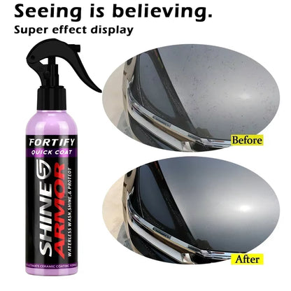 SHINE ARMOR Fortify Quick Coat Ceramic Coating Car Wax Polish Spray Waterless Car Wash&Wax Hydrophobic Top Coat Polish