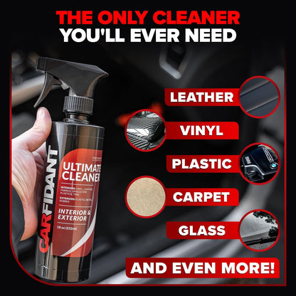 Ultimate Cleaner - Car Interior Cleaner - Quick Detailer Safely Cleans on Plastic, Vinyl, Leather, Fabric, Upholstery and More - save on All Surfaces - 18Oz Kit