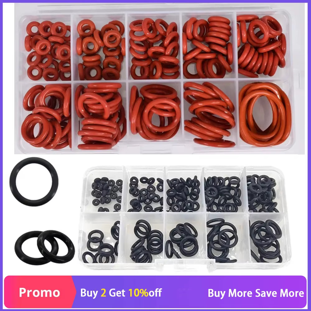 Silicone Seal Rings Set Pressure Washer Spacer Rubber O-Ring Plumbing Gasket Oil Resistant Nbr O Ring High Temperature Oring Kit