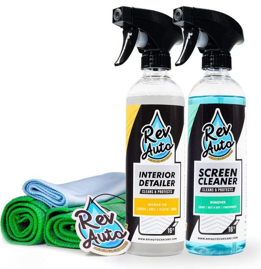 Complete Car Interior Detailing Kit (6 Items) - Includes Car Interior Cleaner, Car Screen Cleaner, and Car Cleaning Accessories/Works on All Interior Types/Car Cleaner Interior Kit