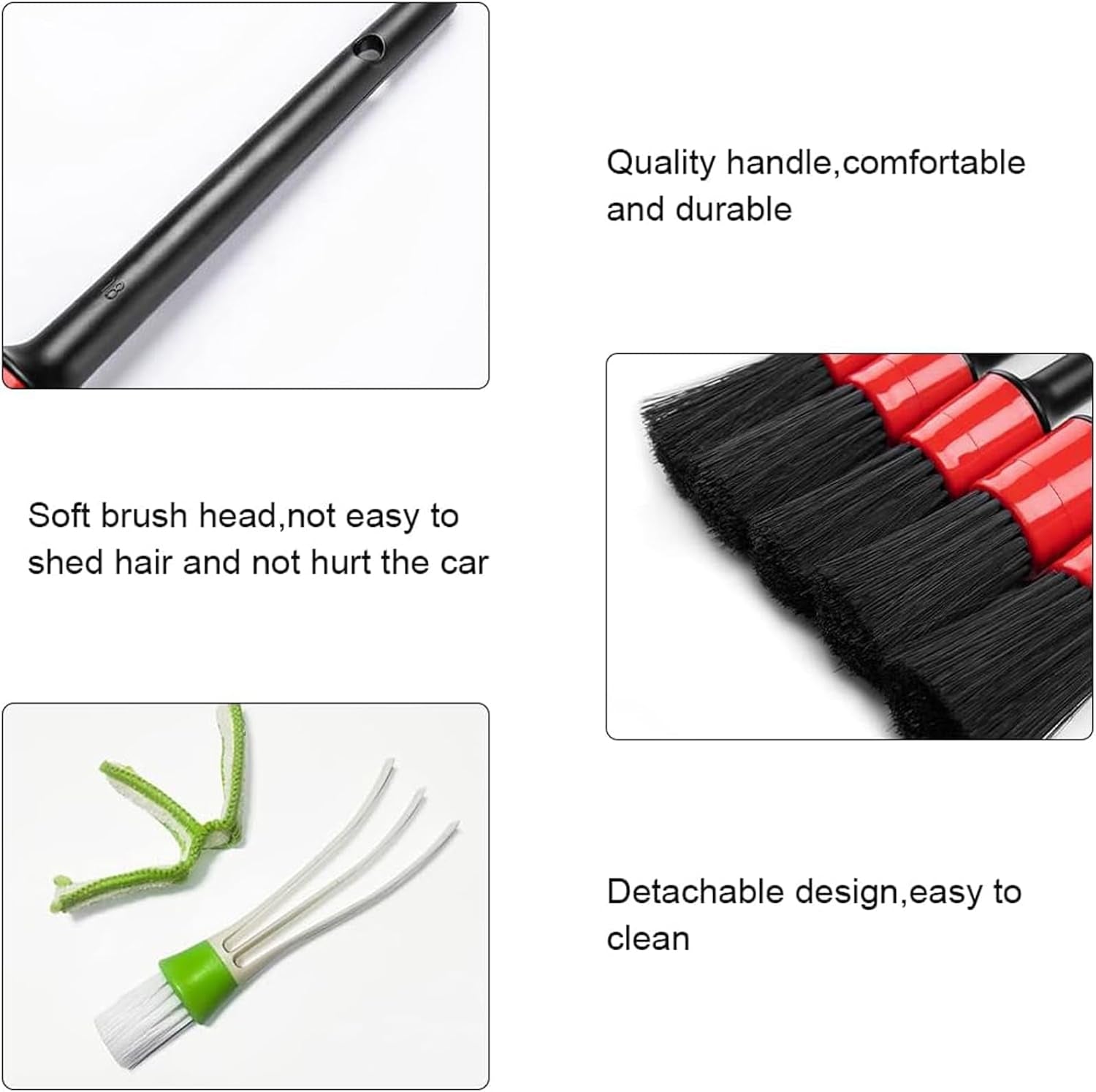 Car Detailing Brush Set, 5 Pieces Car Cleaning Brush Set, Car Cleaning Brushes, Ultra Soft, Cleaning Brush Car for Vehicle Care, Cleaning Vehicle Upholstery