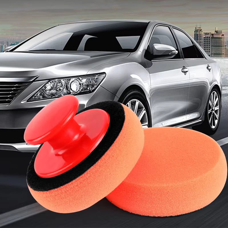 Car Waxing Handle Polishing Tool Car Wash Sponge Car Beauty Care Products Waxing Sponge Suit Car Cleaning Accessories for Car