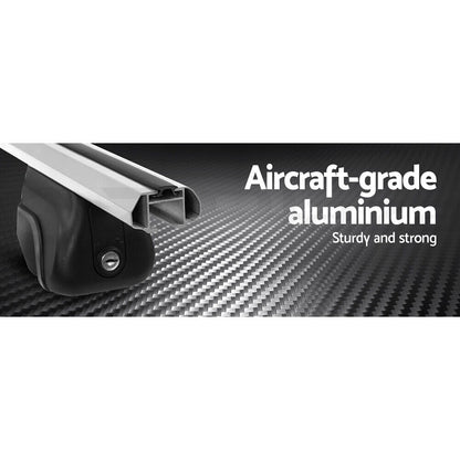 Universal Car Roof Racks Pod Aluminium Cross Bars 111Cm Silver Upgraded Holder