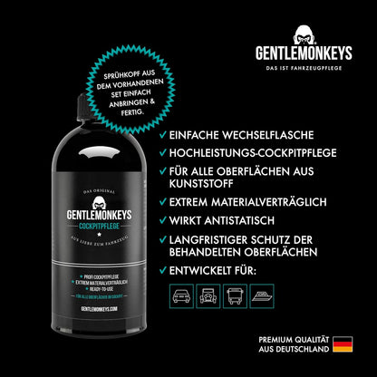 Cockpit Care Car Refill (500 Ml) • Cockpit Spray Refill Bottle • Cockpit & Interior Care • Cockpit Cleaner for Shine & UV Protection • Car Cockpit Cleaning