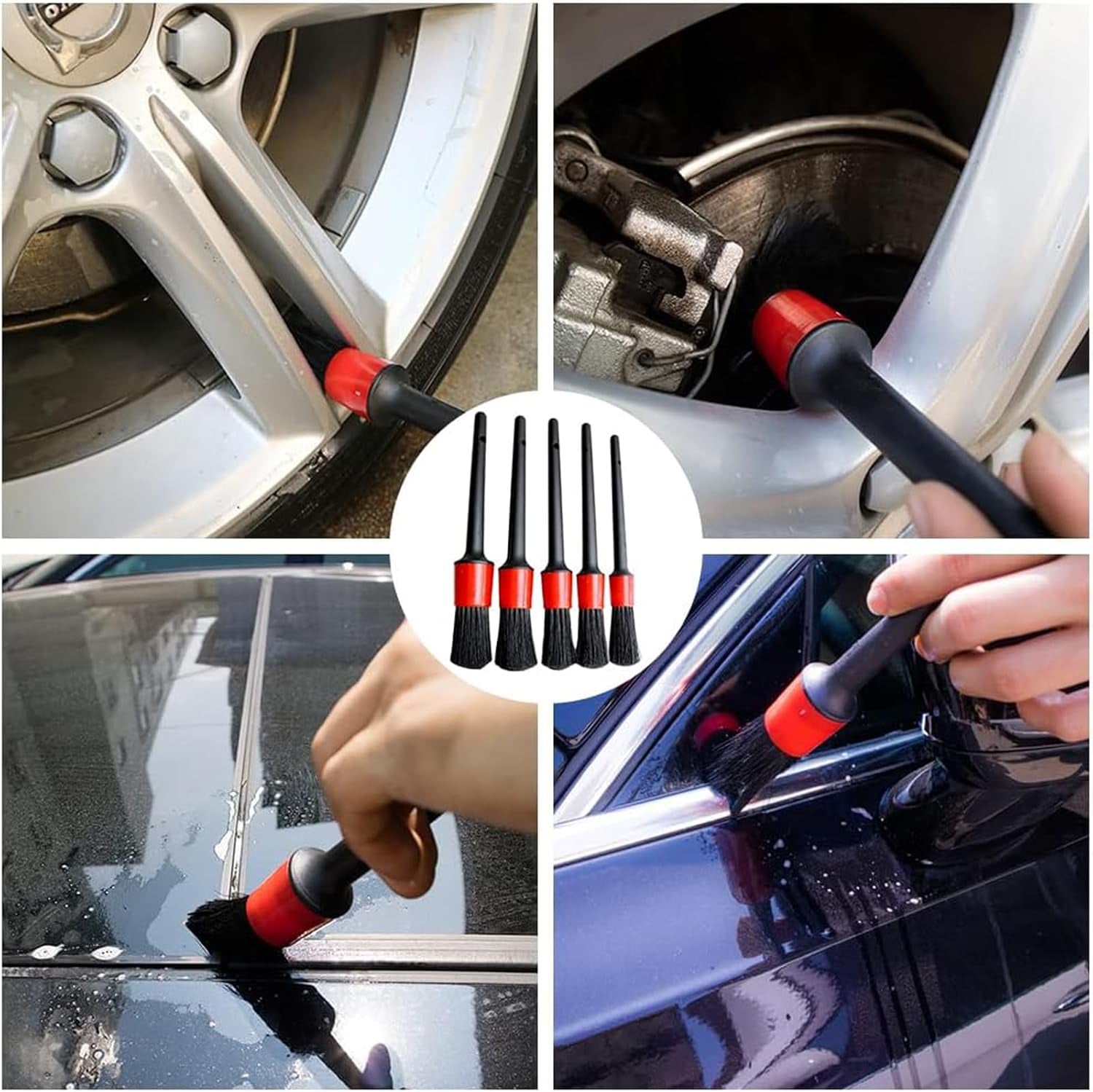 Car Detailing Brush Set, 5 Pieces Car Cleaning Brush Set, Car Cleaning Brushes, Ultra Soft, Cleaning Brush Car for Vehicle Care, Cleaning Vehicle Upholstery