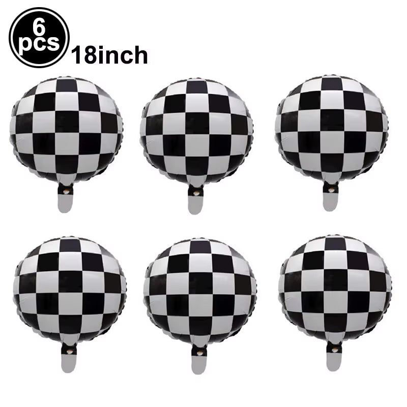 1Set 137X274Cm Black White Tablecloths Racing Car Motorcycle Theme Party Dispossible Plastic Tablecover Birthday Party Supplies