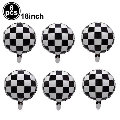 1Set 137X274Cm Black White Tablecloths Racing Car Motorcycle Theme Party Dispossible Plastic Tablecover Birthday Party Supplies