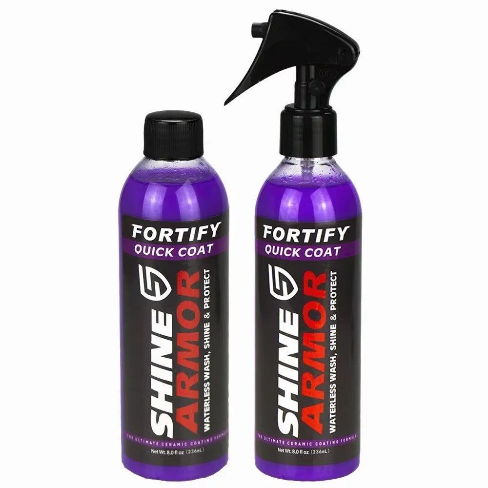 SHINE ARMOR Fortify Quick Coat Ceramic Coating and Waterless Car Wash & Wax Spray with Hydrophobic Top Coat Polish