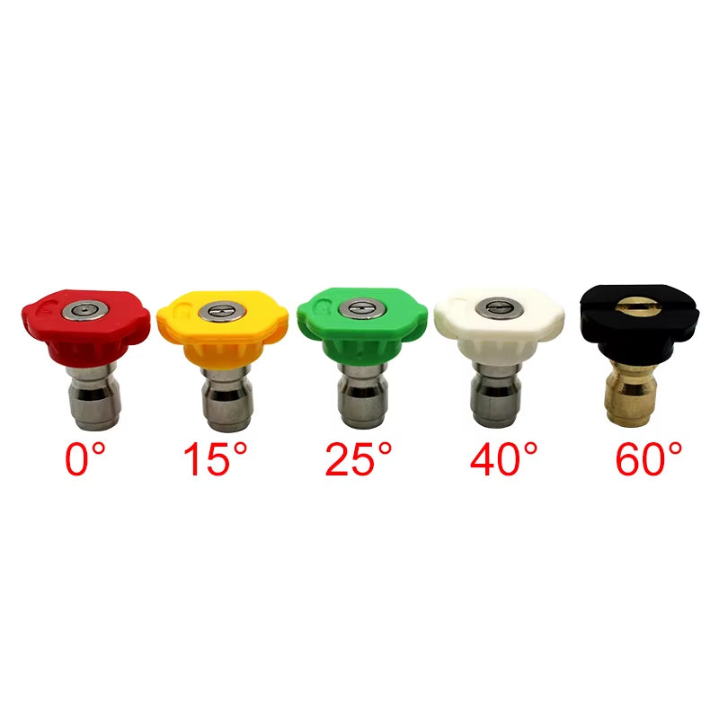 1Pcs 1/4" Quick Connect Garden High Pressure Washer Spray Nozzle 0 15 25 40 60Degree Watering Soap Nozzle Tip Garden Cleaning