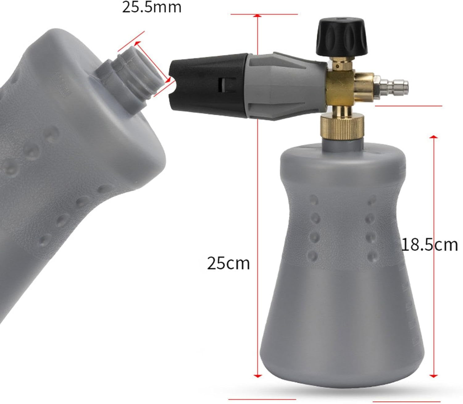 Car Pressure Washer Foam Sprayer Soap Dispenser Bottle Universal 1/4 Quick Coupling for Automotive Care Durable