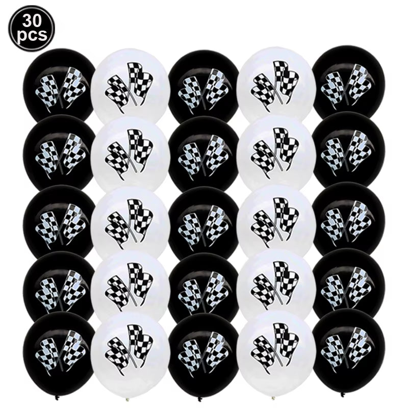 1Set 137X274Cm Black White Tablecloths Racing Car Motorcycle Theme Party Dispossible Plastic Tablecover Birthday Party Supplies