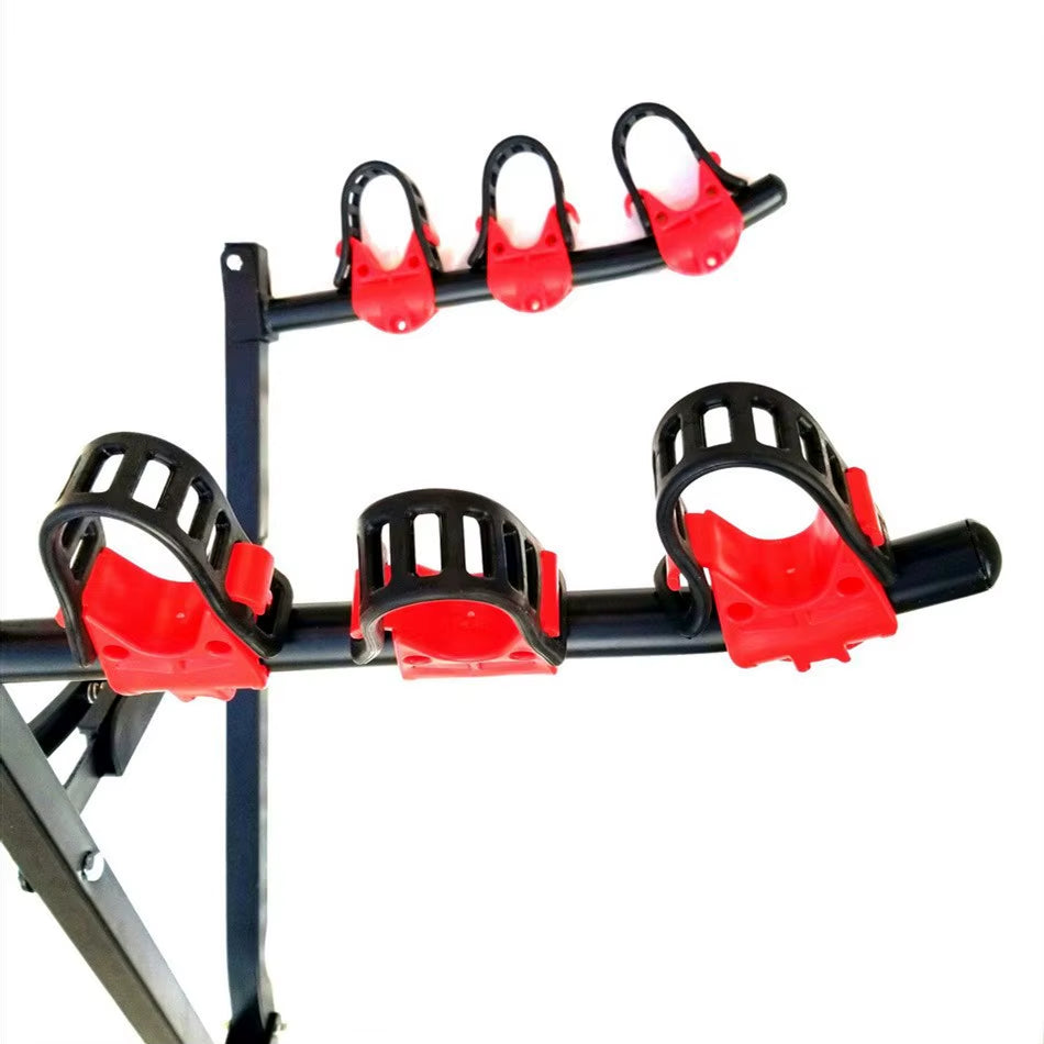 3 Bikes Carrier Rack Steel V-Rack Trunk Mount Bicycle Car Rack Holder Stand SUV Rear Rack RV Suspension MTB Tailstock Rear Mount