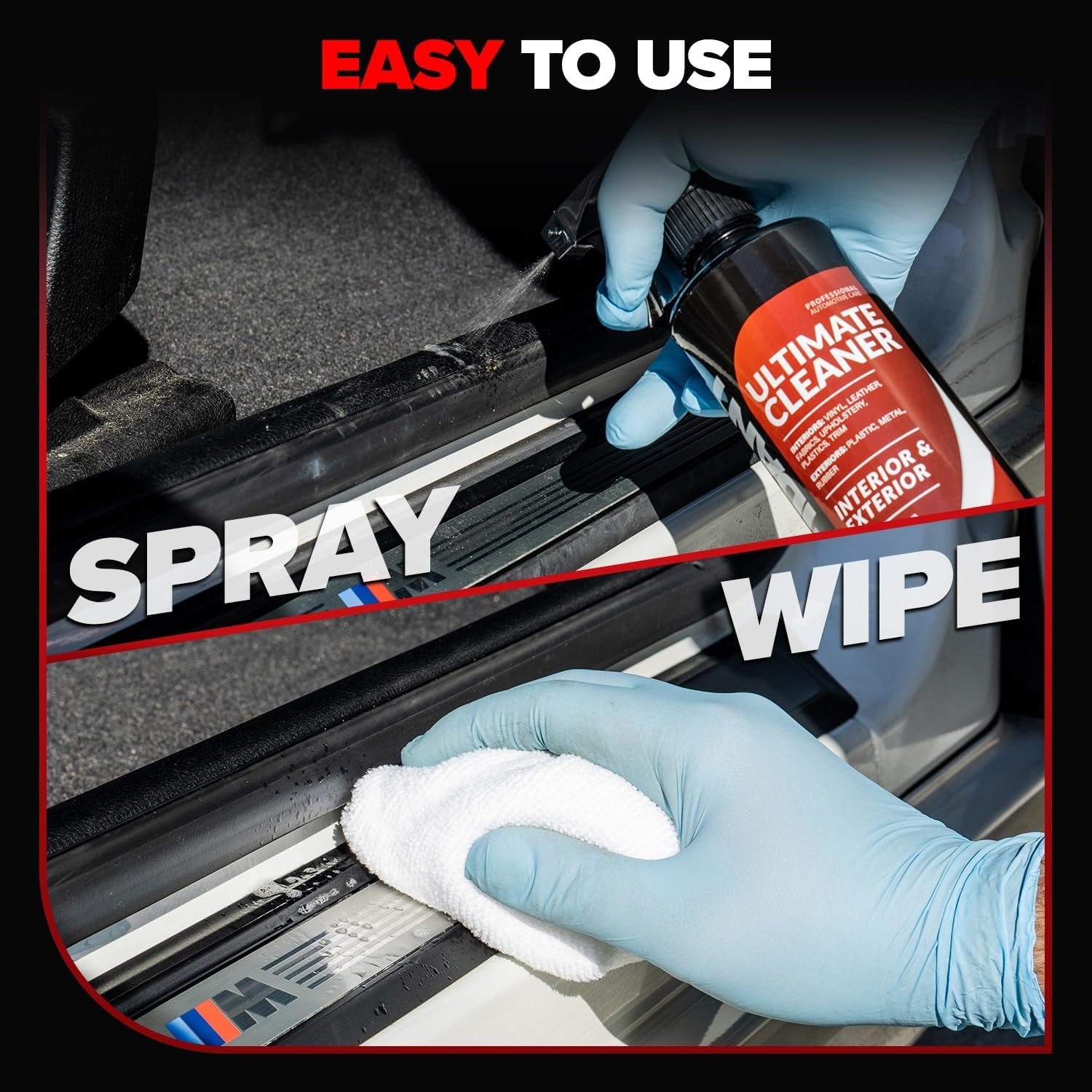 Ultimate Cleaner - Car Interior Cleaner - Quick Detailer Safely Cleans on Plastic, Vinyl, Leather, Fabric, Upholstery and More - save on All Surfaces - 18Oz Kit