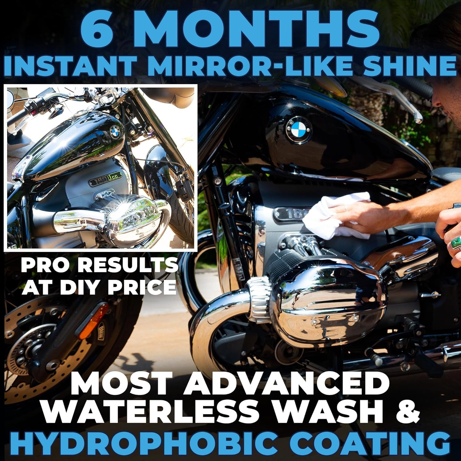 ™ Waterless Car Wash Spray - Grand Finale - Motorcycle Cleaner & Car Wax Polish - Ceramic Coating - Incl. 2 Microfiber Towels - Best Cleaner & Quick Detailer to Make Your Car Shine (3-Pack)